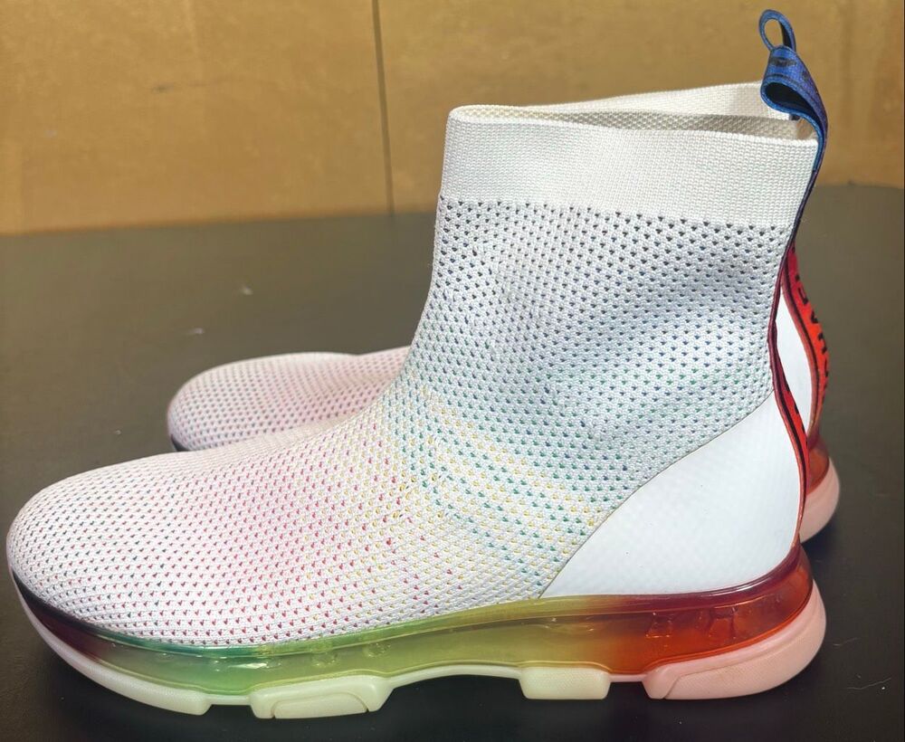 MICHAEL KORS Kendra Rainbow Stretch Knit Sock Sneakers Booties Size 9